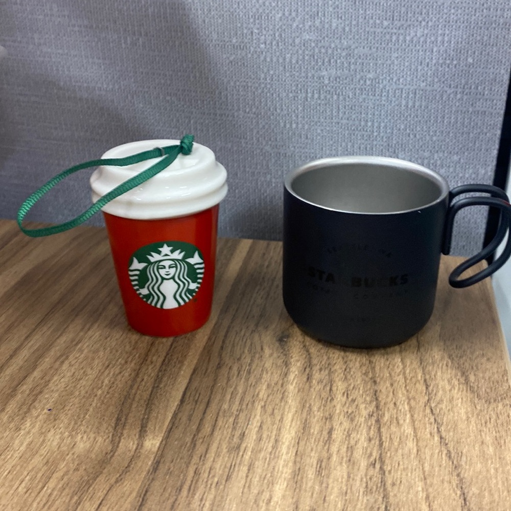 2 Starbucks ornaments. New!